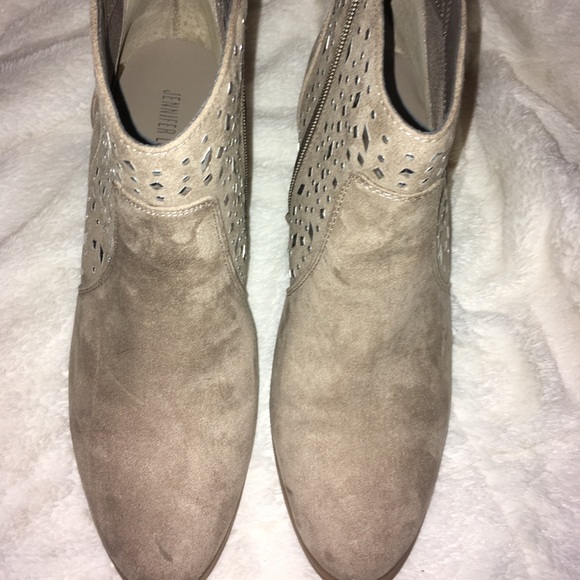 JLo booties. Tan w silver accents 3" heel - Picture 6 of 8